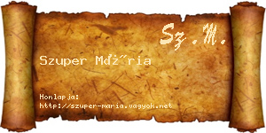 Szuper Mária névjegykártya