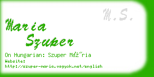 maria szuper business card